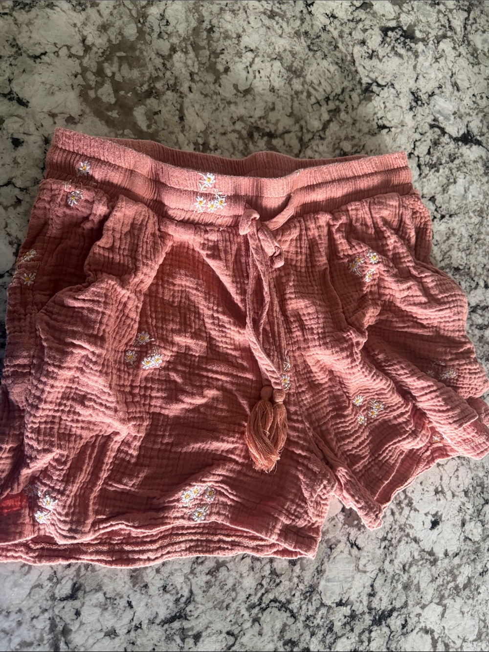 Women's Embroidered Gauze Shorts - Dusty Rose